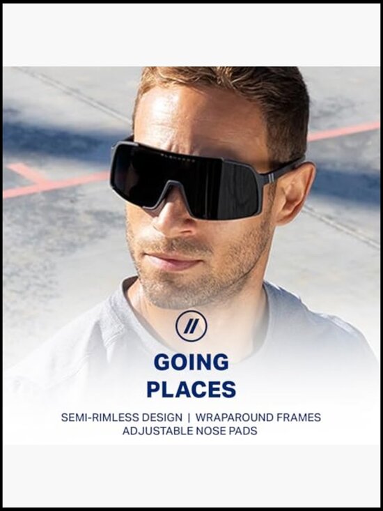 Polarized Wraparound Sunglasses with Adjustable Nose Pads main image 7